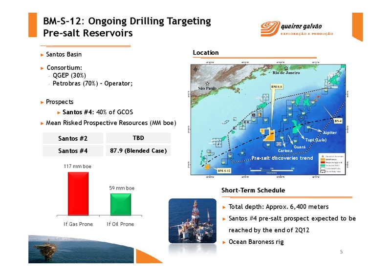 PRESENTATION OF FIRST QUARTER 2012 RESULTS – QGEP Participacoes SA – slide 5