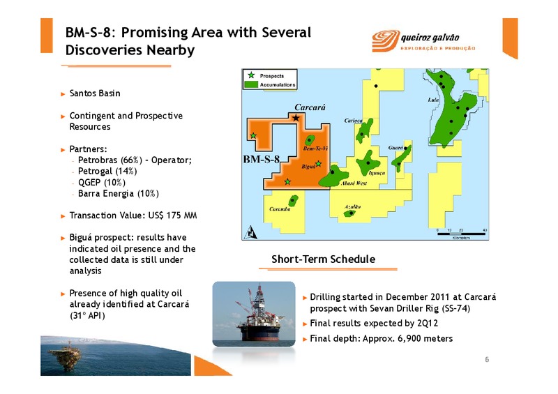 PRESENTATION OF FIRST QUARTER 2012 RESULTS – QGEP Participacoes SA – slide 6