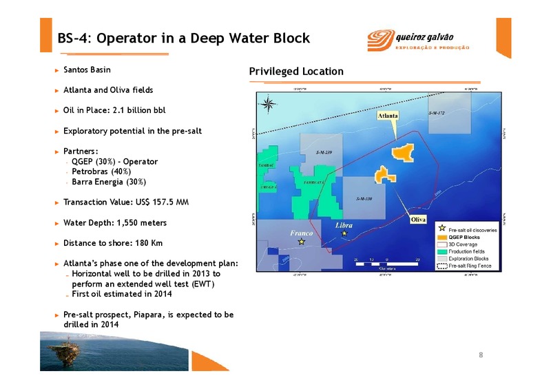 PRESENTATION OF FIRST QUARTER 2012 RESULTS – QGEP Participacoes SA – slide 8