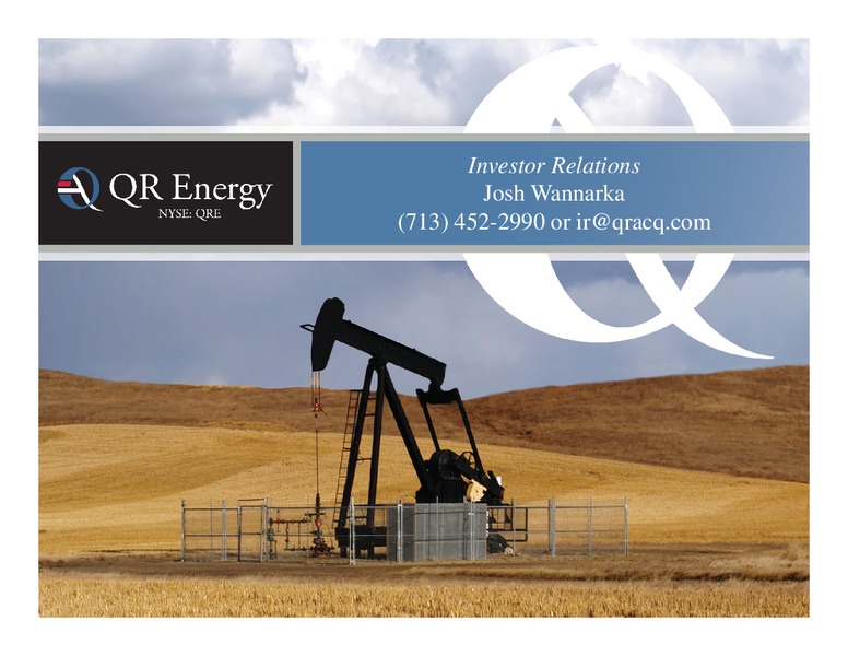 COMPANY PRESENTATION – QR Energy, Lp – slide 23