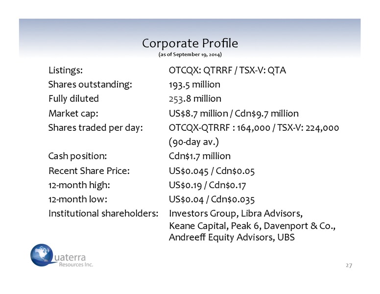 Investor Presentation – Quadrant Resources Llc – slide 26