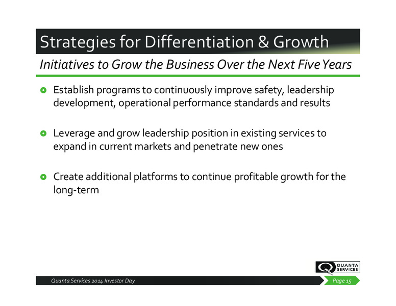 2014 Investor Day – Quanta Services, Inc – slide 14