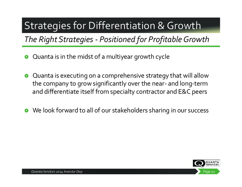 2014 Investor Day – Quanta Services, Inc – slide 21