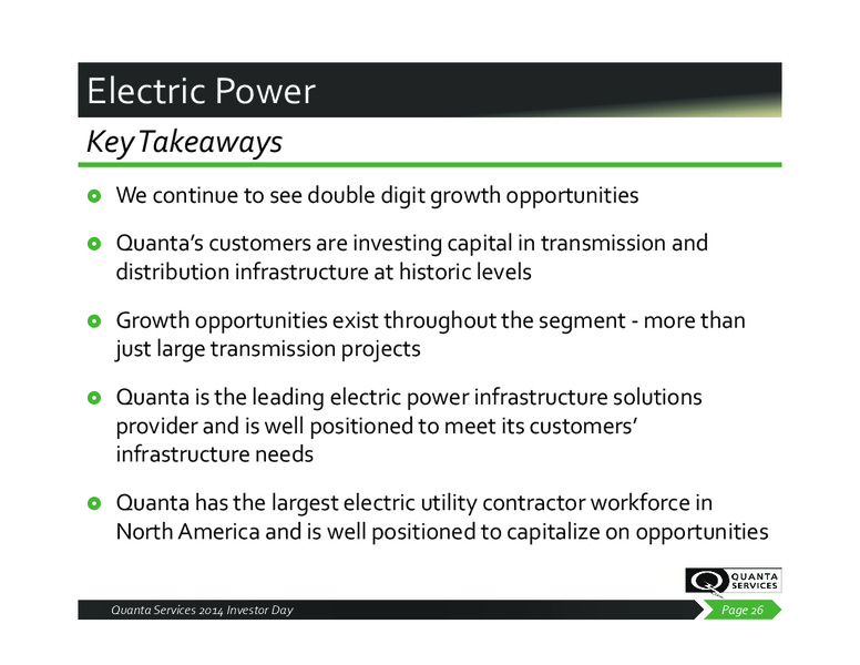 2014 Investor Day – Quanta Services, Inc – slide 25