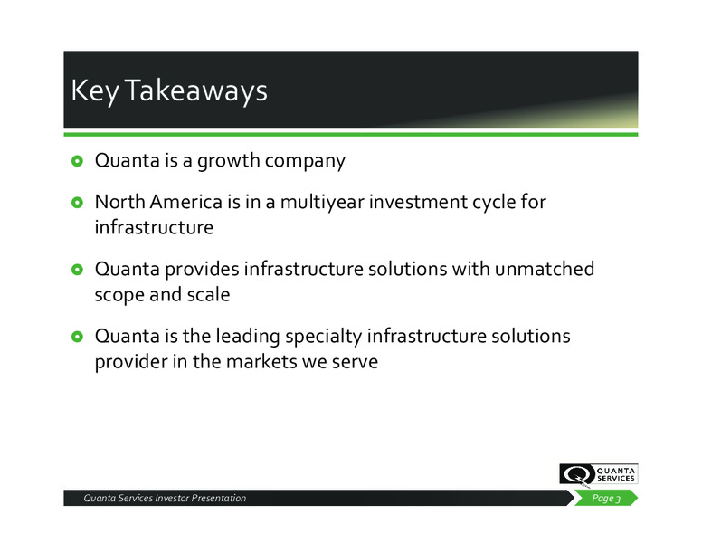 Investor Presentation – Quanta Services, Inc – slide 2