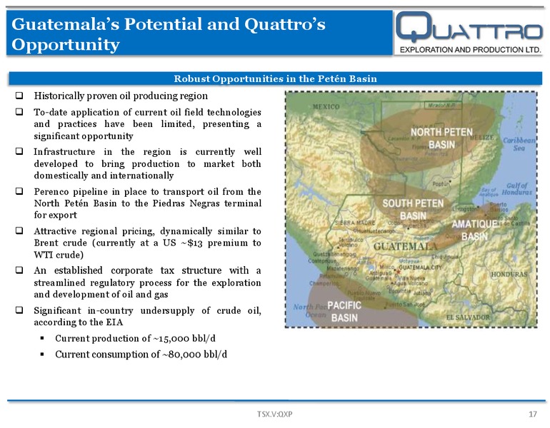 Corporate Presentation – Quattro Exploration and Production Ltd. – slide 17