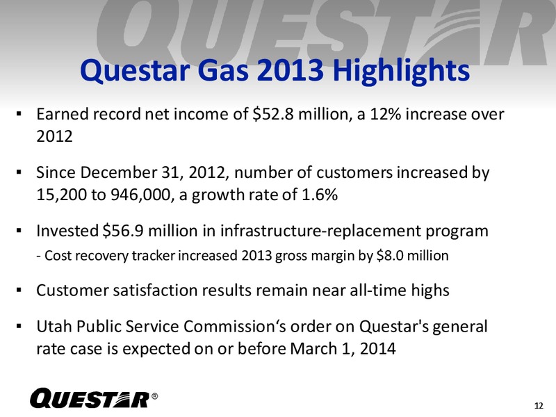 Fourth Quarter 2013 Earnings Release – Questar Corp – slide 11