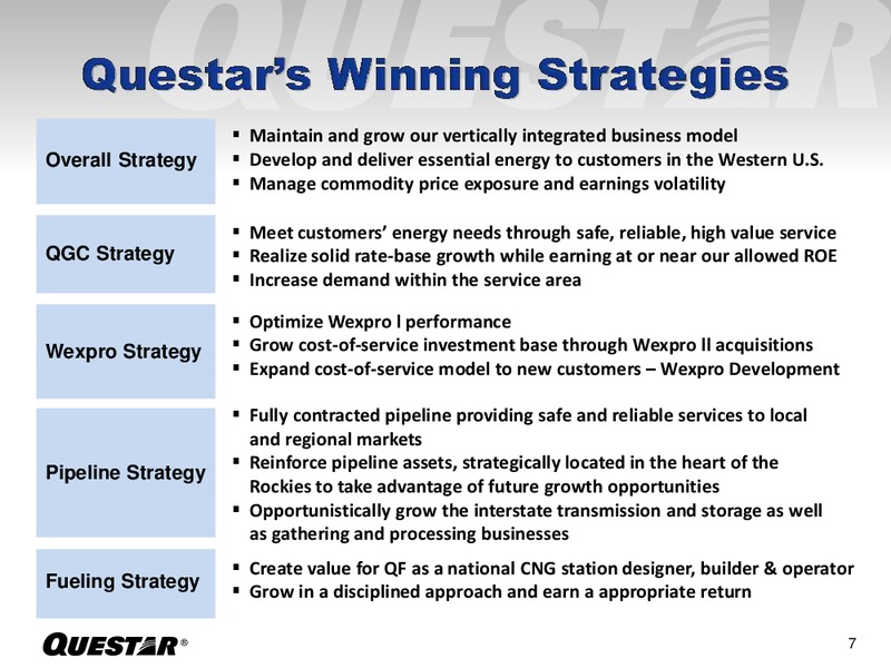Investor Presentation – Questar Corp – slide 7