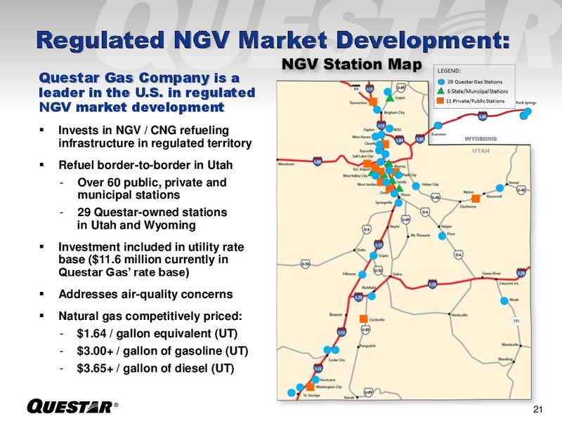 INVESTOR PRESENTATION – Questar Corp – slide 21