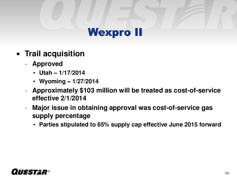 INVESTOR PRESENTATION – Questar Corp – slide 46