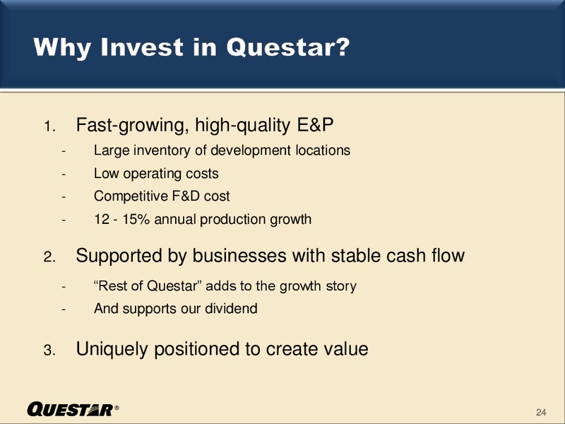 IPAA OIL & GAS INVESTMENT SYMPOSIUM – Questar Corp – slide 24