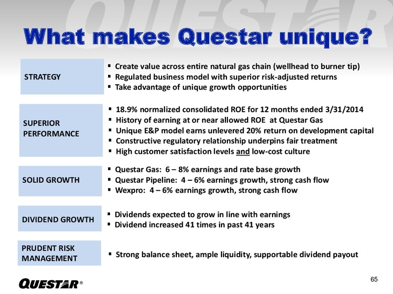 Investor Presentation – Questar Corp – slide 65