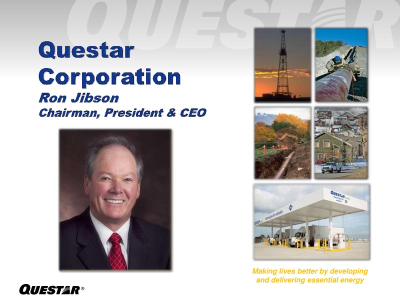 INVESTOR PRESENTATION – Questar Corp – slide 3