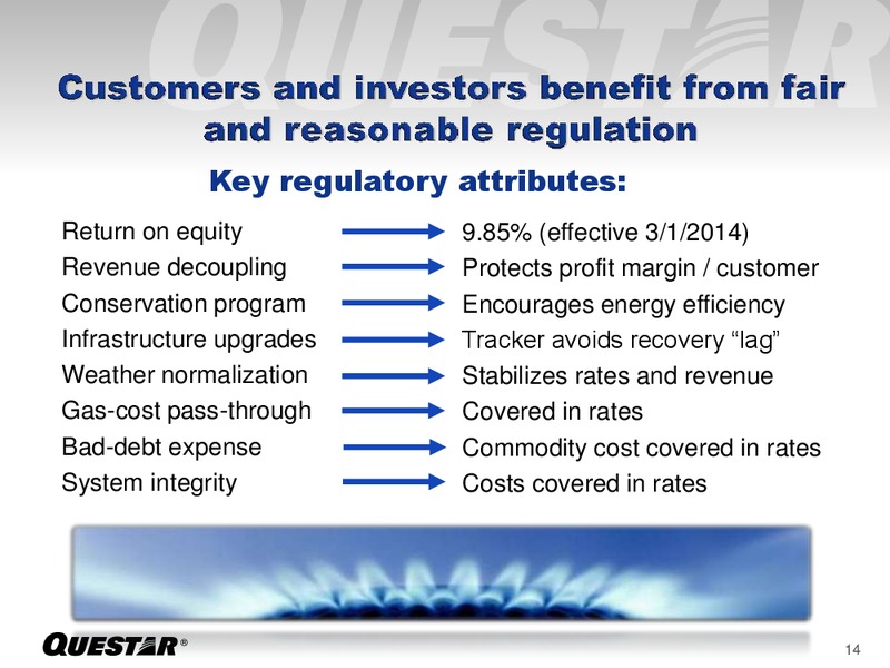 INVESTOR PRESENTATION – Questar Corp – slide 14