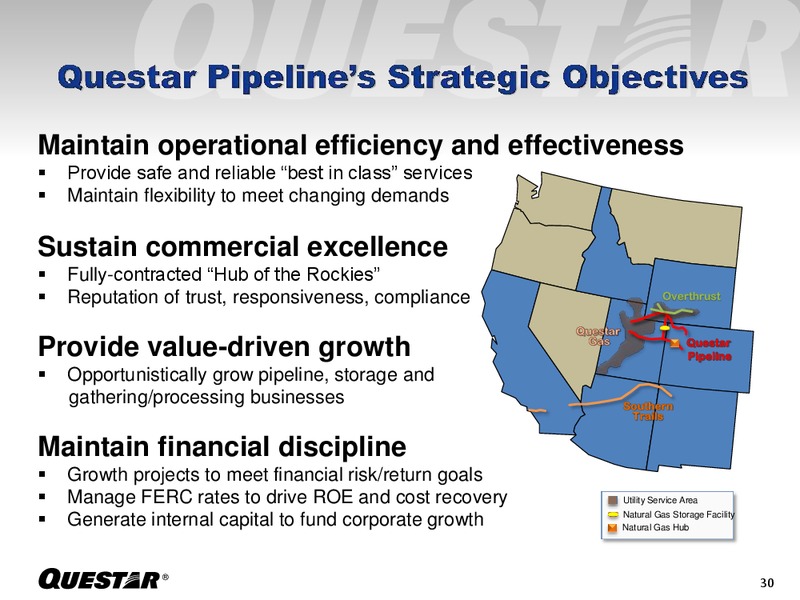INVESTOR PRESENTATION – Questar Corp – slide 30