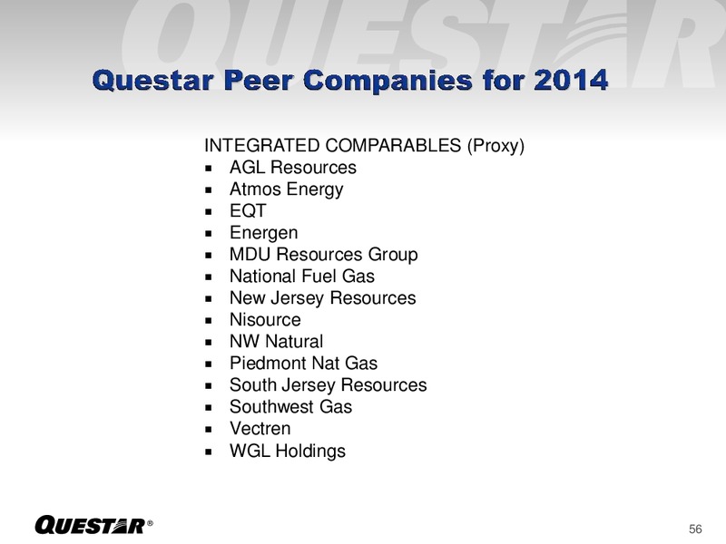 INVESTOR PRESENTATION – Questar Corp – slide 56