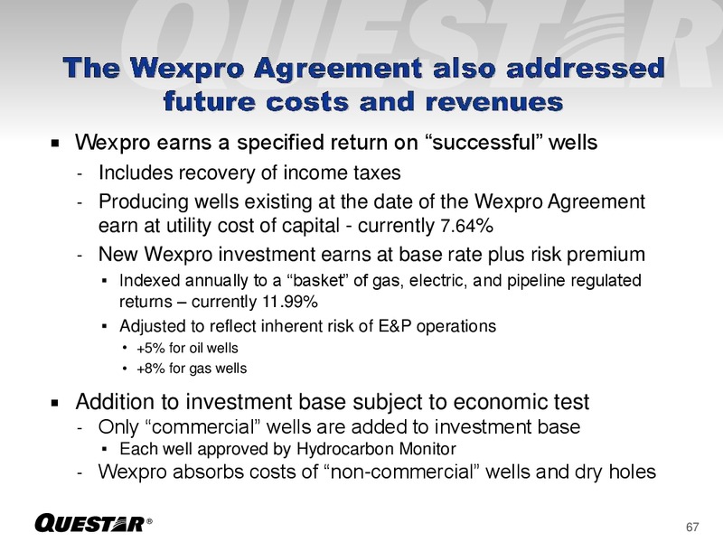 INVESTOR PRESENTATION – Questar Corp – slide 67