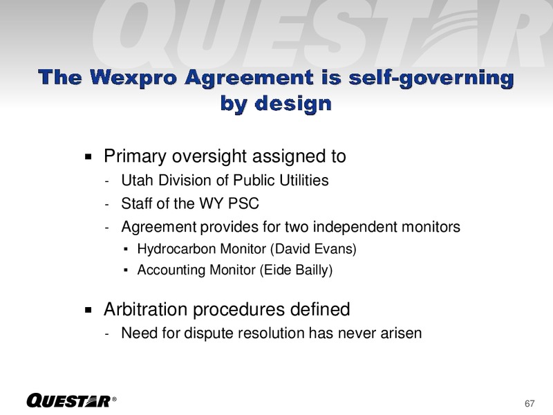 Investor Presentation – Questar Corp – slide 67