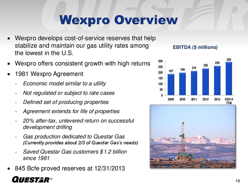INVESTOR PRESENTATION – Questar Corp – slide 19
