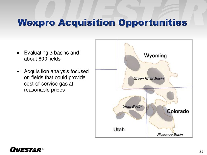 INVESTOR PRESENTATION – Questar Corp – slide 28