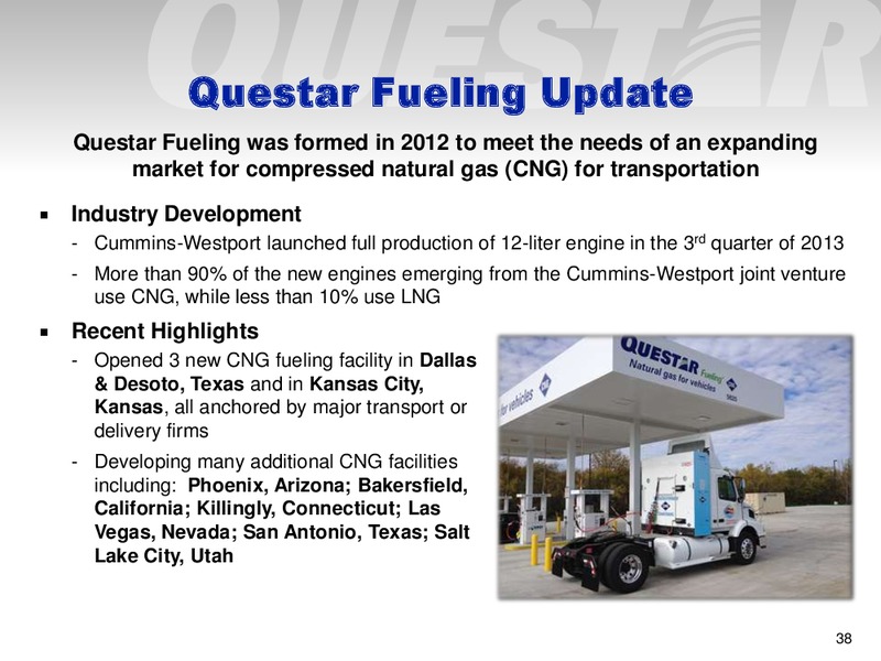 INVESTOR PRESENTATION – Questar Corp – slide 38
