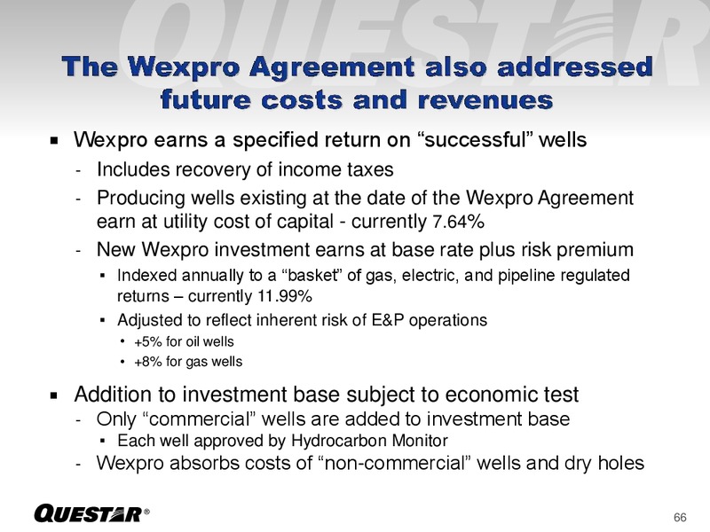 INVESTOR PRESENTATION – Questar Corp – slide 66