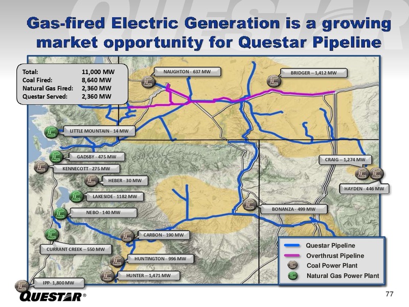 INVESTOR PRESENTATION – Questar Corp – slide 77