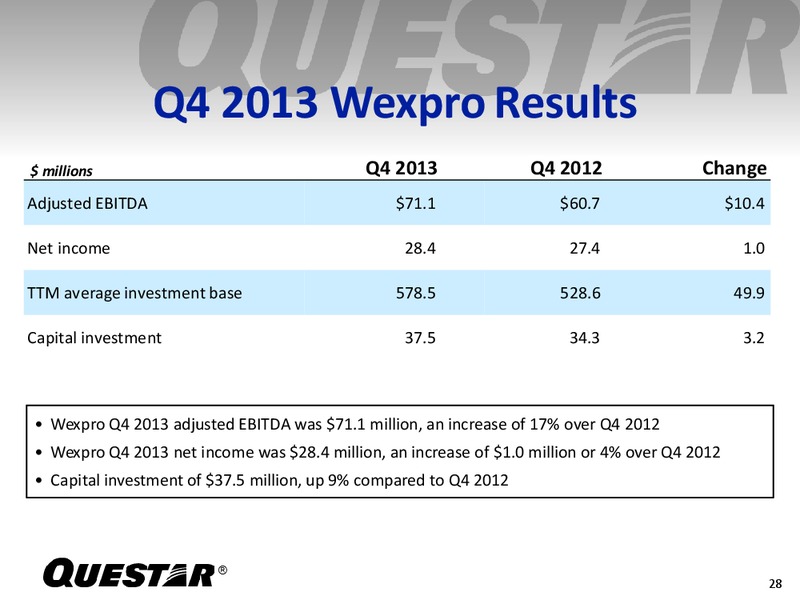 Fourth Quarter 2013 Earning Release – Questar Corp – slide 27