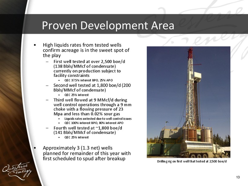 ANNUAL AND SPECIAL MEETING OF SHAREHOLDERS – Questerre Energy Corp. – slide 13