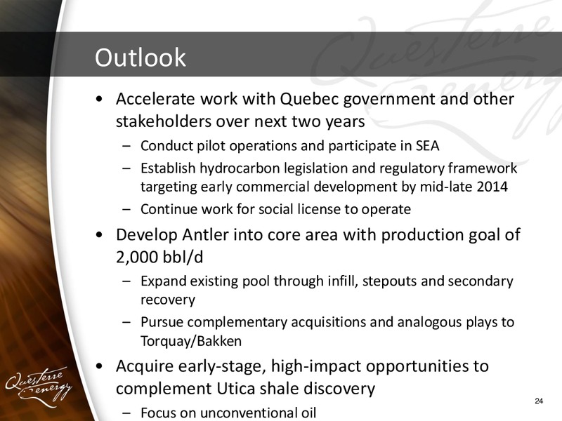 CAPP OIL AND GAS INVESTMENT SYMPOSIUM – Questerre Energy Corp. – slide 24