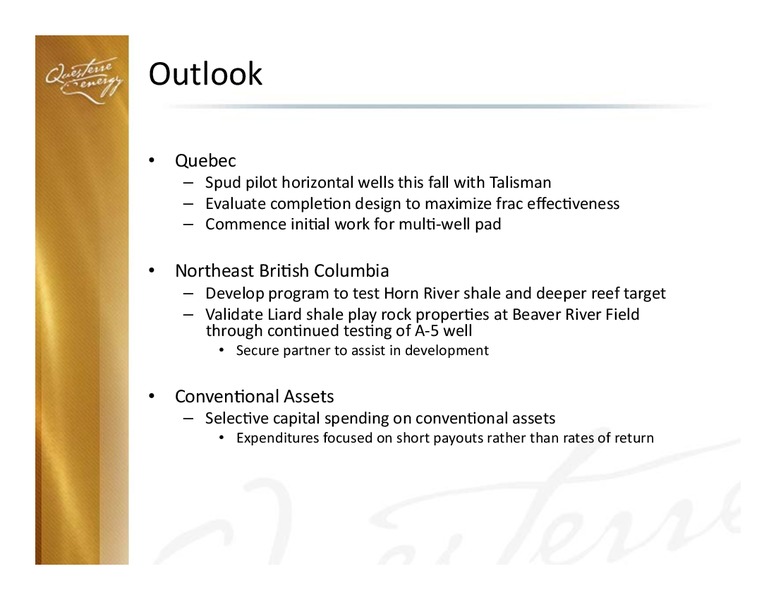 CORPORATE PRESENTATION – Questerre Energy Corp. – slide 25