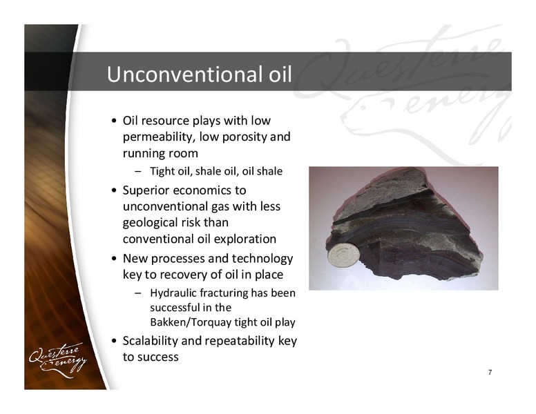 CORPORATE PRESENTATION – Questerre Energy Corp. – slide 7