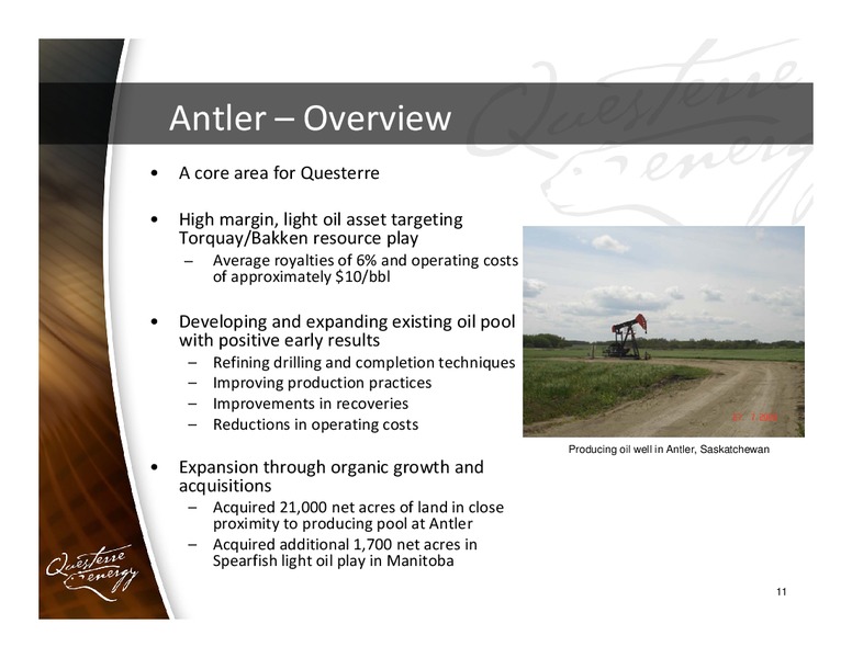 CORPORATE PRESENTATION – Questerre Energy Corp. – slide 11