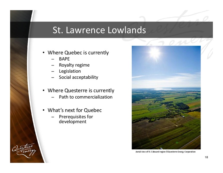CORPORATE PRESENTATION – Questerre Energy Corp. – slide 18