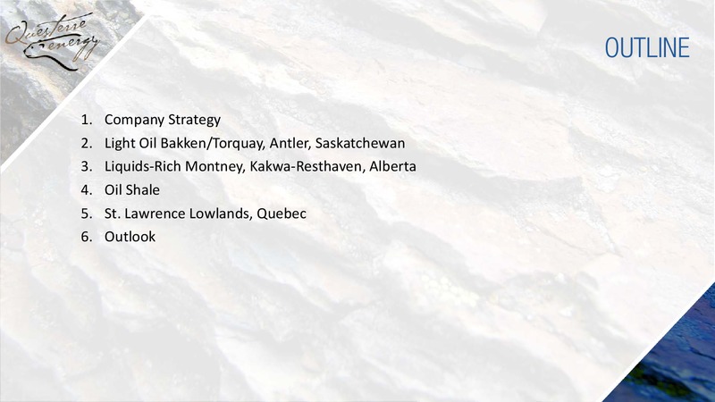 CORPORATE PRESENTATION – Questerre Energy Corp. – slide 2