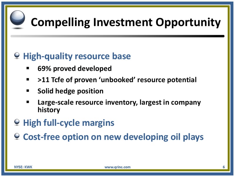 RBC CAPITAL MARKETS GLOBAL ENERGY & POWER CONFERENCE – Quicksilver Resources Inc. – slide 5