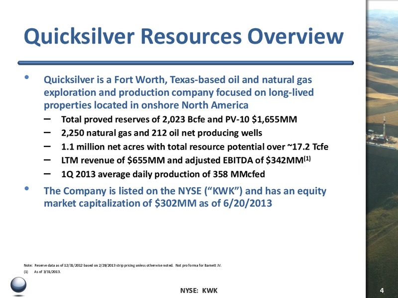 GHS 100 ENERGY CONFERENCE – Quicksilver Resources Inc. – slide 3