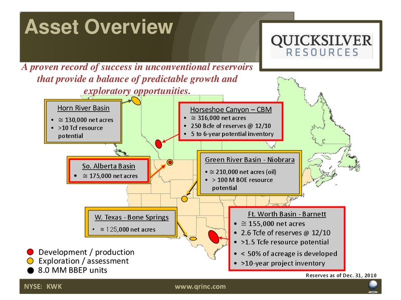 BARCLAYS CAPITAL CEO ENERGY POWER CONFERENCE – Quicksilver Resources Inc. – slide 5