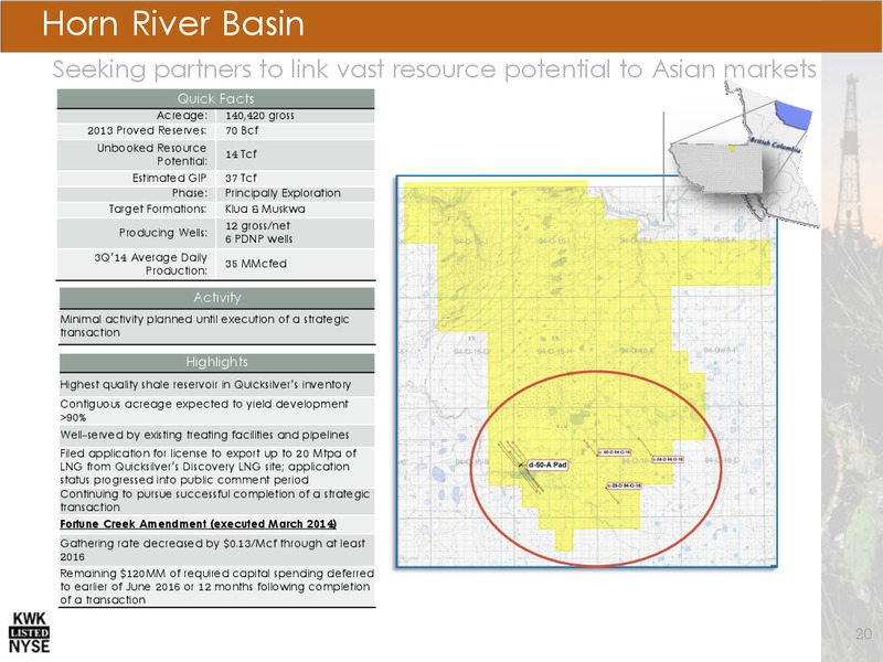 NOVEMBER 2014 INVESTOR PRESENTATION – Quicksilver Resources Inc. – slide 19