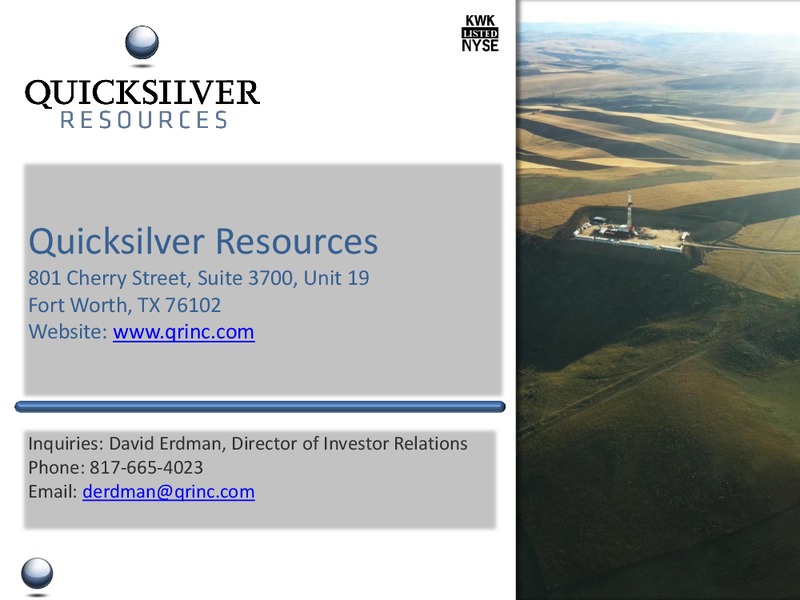 Investor Presentation – Quicksilver Resources Inc. – slide 34