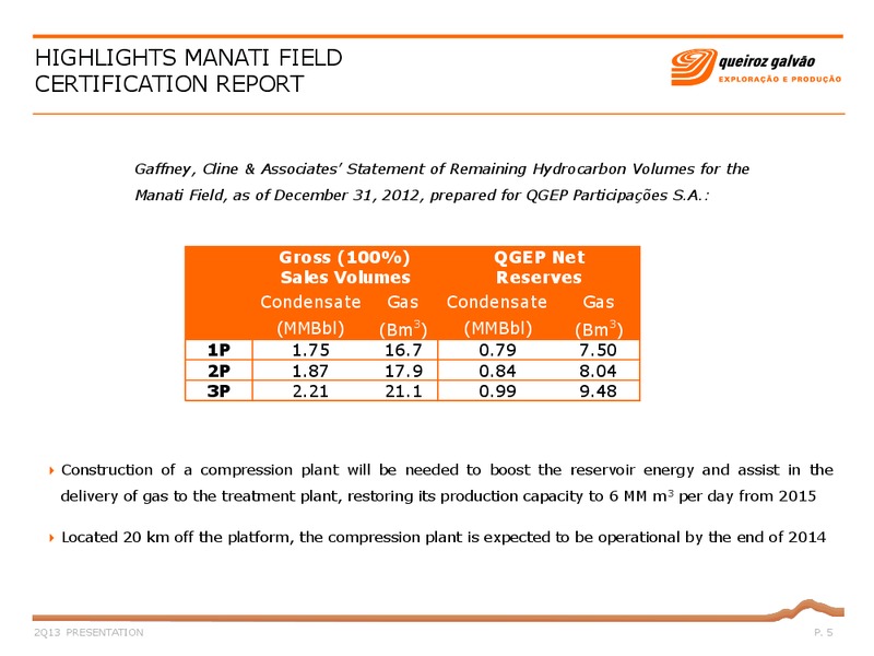 Q2 2013 – QGEP Participacoes SA – slide 5