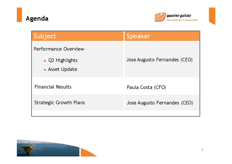 Q3 2011 – QGEP Participacoes SA – slide 2