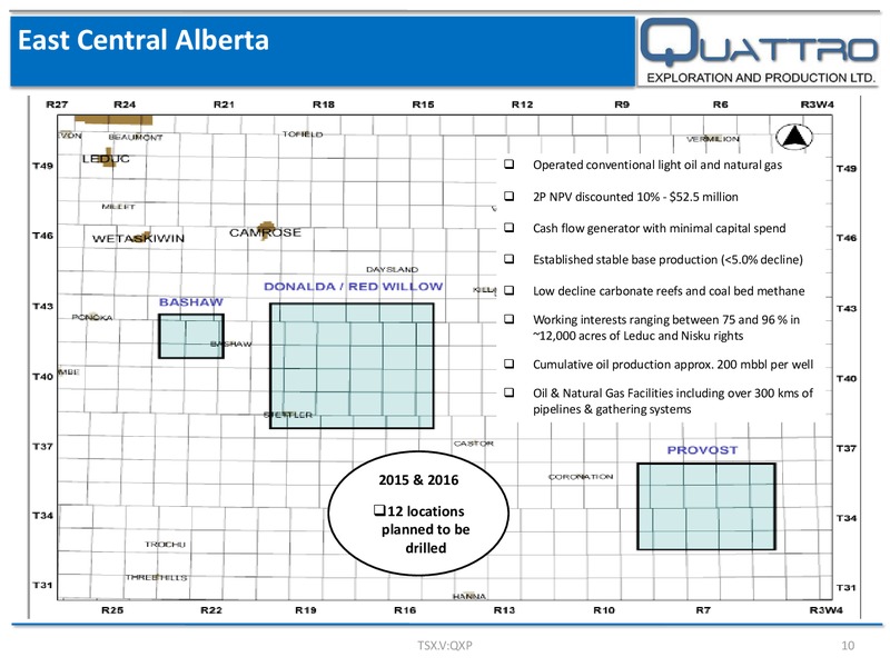Fall 2015 Corporate Presentation – Quattro Exploration and Production Ltd. – slide 10