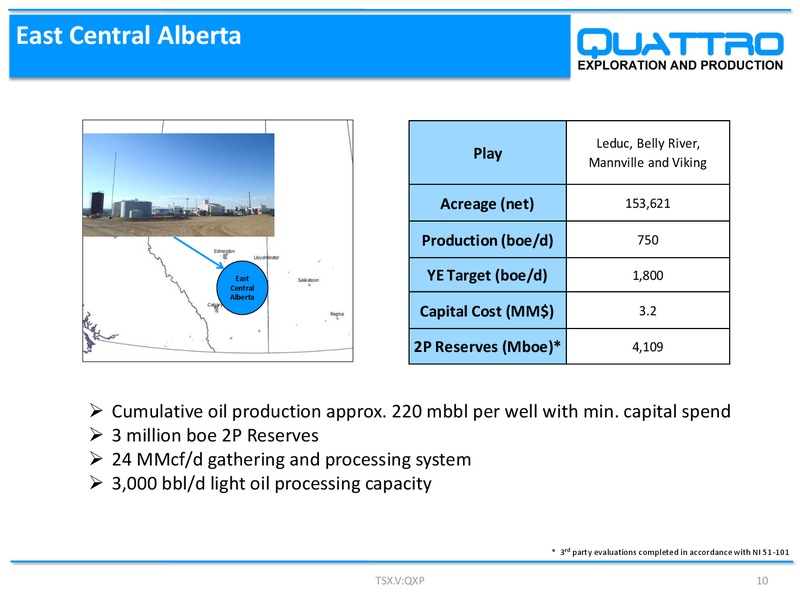 July 2016 Investor Presentation – Quattro Exploration and Production Ltd. – slide 10