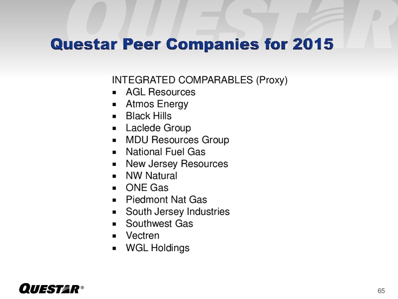JUNE 2015 INVESTOR PRESENTATION – Questar Corp – slide 65