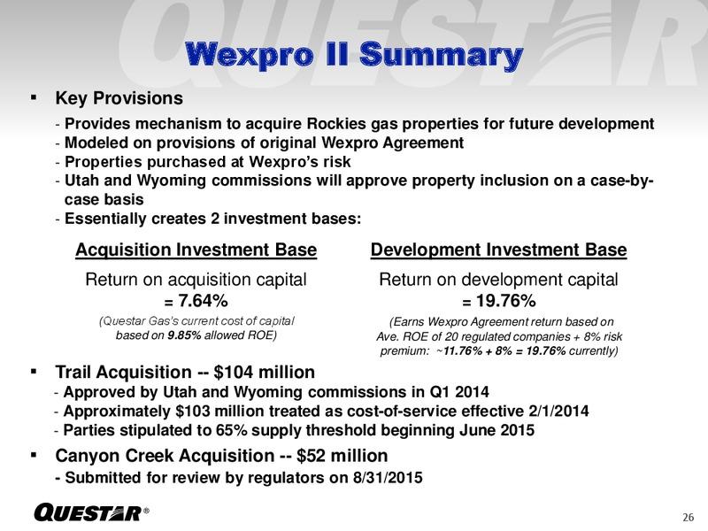 September 2015 Investor Presentation – Questar Corp – slide 26