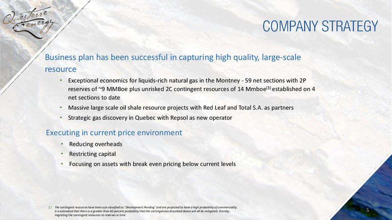September 2015 Corporate Presentation – Questerre Energy Corp. – slide 5