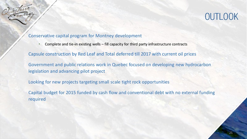September 2015 Corporate Presentation – Questerre Energy Corp. – slide 25