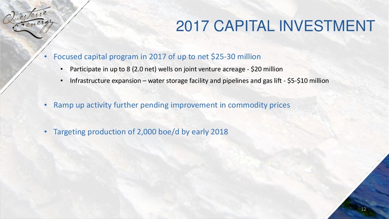 September 2017 Corporate Presentation – Questfire Energy Corp. – slide 12