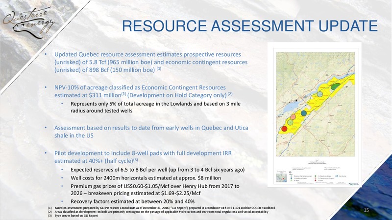 September 2017 Corporate Presentation – Questfire Energy Corp. – slide 15